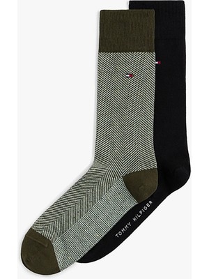 Tommy Hilfiger Tommy Hılfıger Unisex Marka Logolu Günlük Kullanıma Uygun Yeşil Çorap S701236313 004