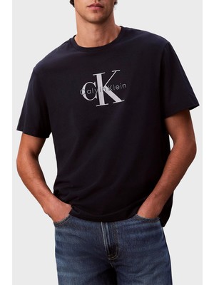 Calvin Klein Calvın Kleın Erkek Marka Logolu Organik Pamuklu Günlük Kullanıma Uygun Lacivert T-Shirt LV04RB862G Cef