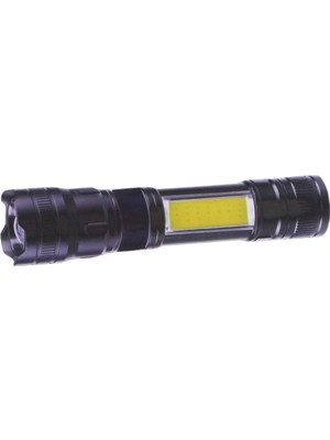Renas Store PS-354 Şarjlı El Feneri Zoomlu, Yan Cob Aydınlatmalı Kırmızı Ikaz Işıklı ve Mıknatıslı Tasarımıyla Güçlü ve Pratik Kullanım Sunar