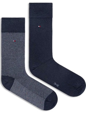 Tommy Hilfiger Tommy Hılfıger Unisex Marka Logolu Günlük Kullanıma Uygun Mavi Çorap S701236313 002