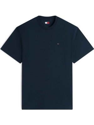 Tommy Hilfiger Tommy Hılfıger Erkek Marka Logolu Günlük Kullanıma Uygun Lacivert T-Shirt DM0DM22507 C1G