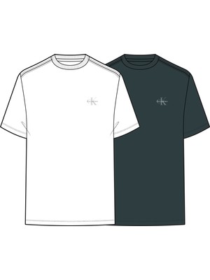 Calvin Klein Calvın Kleın Erkek Marka Logolu Günlük Kullanıma Uygun Çok Renkli T-Shirt LV04RF279G W13