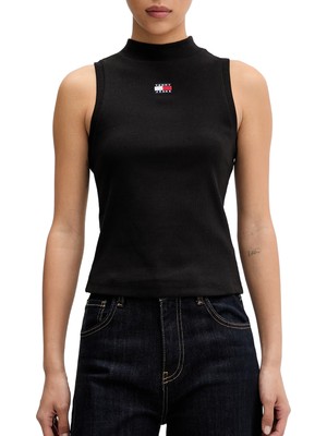 Tommy Hilfiger Tommy Hılfıger Kadın Marka Logolu Günlük Kullanıma Uygun Siyah T-Shirt DW0DW23478 Bds