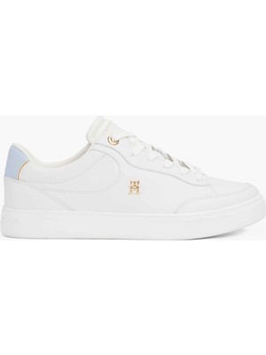 Tommy Hilfiger Tommy Hılfıger Kadın Marka Logolu Günlük Kullanıma Uygun Ekru Sneaker FW0FW08322 0lh