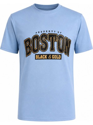 Trender Boston Black&gold Süpreme Mavi Erkek T-Shirt 226-20