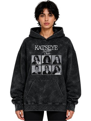 Sevbano Katseye Kpop Müzik Grubu Baskılı Unisex Oversize Yıkamalı Hoodie Sweatshirt