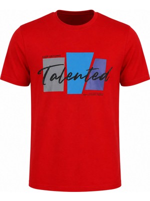 Trender Talented Baskı Süpreme Kırmızı Erkek T-Shirt 226-07