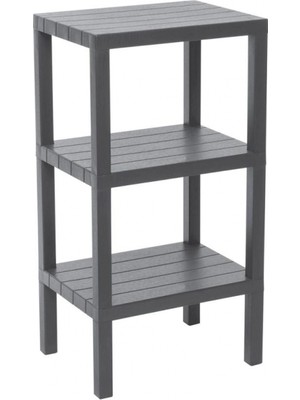 Hace Bazaar 3 Raflı Gri Modüler Ünite Plastik 38X29X74 cm (K95)