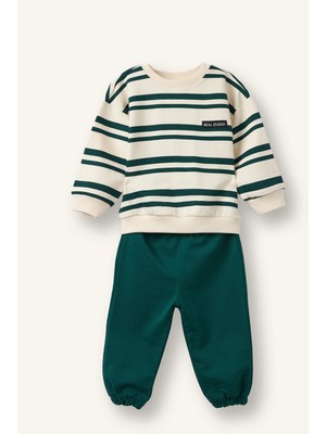 DeFacto Çizgili Bisiklet Yaka Sweatshirt Üst Lastikli Paça Alt 2'li Takım Erkek Bebek I0235A526AU