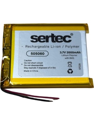 Renas Store Sertec 505060 3.7V 2000 Mah Li-Polymer Pil (DEVRELI/1.5A)