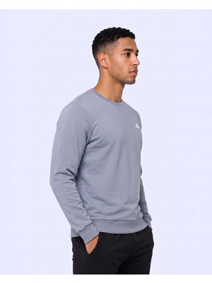 Kappa Tanner Erkek Gri Regular Sweatshirt