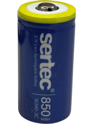 Renas Store Sertec 3.7V Li-Ion 16340 - 850 Mah 3c Başlı Şarjlı Pil