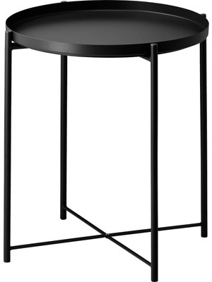 IKEA Gladom Siyah 45X53 cm Tepsili Sehpa