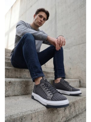 Sauron Yazlık Erkek Spor Ayakkabı Gri Renk Örme Triko Nefes Alabilen Sneaker