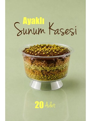 Ezupack 20'li Plastik Kase Ayaklı Magnolia Tatlı Sunum Bardağı Mika Magnolya Kasesi (Cam Değildir)
