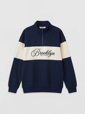 Lc Waikiki Yeni Sezon Dik Yaka Baskılı Erkek Çocuk Sweatshirt