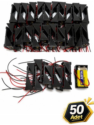 Tabis Pil Yuvası 9V Açık - 50 Adet