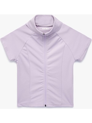 Koton Slim Fit Kolsuz Dik Yaka Fermuarlı Spor Tişört