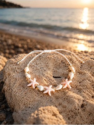 Rasa Deniz Yıldızı Deniz Kabuğu Bileklik – Coastal Girl, Beach Aesthetic, Boho Yaz Takısı