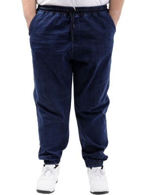 ModeXL Mode Xl Büyük Beden Erkek Pantolon Kot Jogger Lastikli Paça Toronto 23916 Lacivert