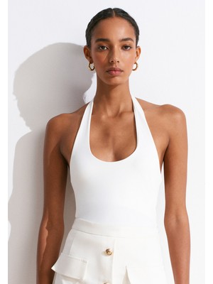 Dilvin 31753 Halter Yaka Top-Sarı