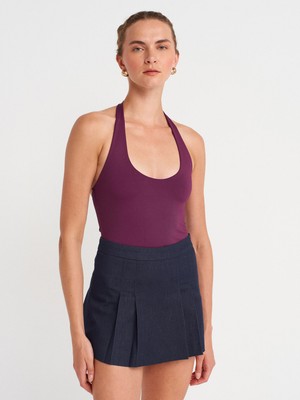 Dilvin 31753 Halter Yaka Top-Sarı