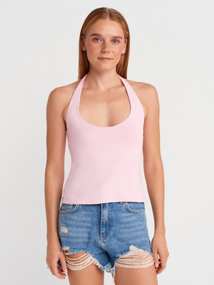 Dilvin 31753 Halter Yaka Top-Sarı