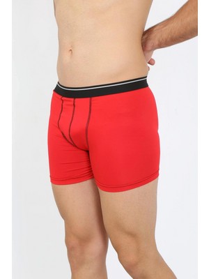 Hace Bazaar Marsilyan- Erkek Pamuk Likralı Boxer Kırmızı