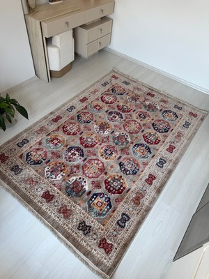 GÜLCEM HOME Hümayun, Modern Etnik Desenli Dokuma Bohem Oturma Odası ve Salon Halısı