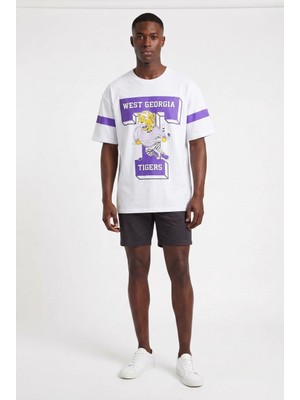 Blow Up Future Gen Tigers Beyaz Oversize Erkek T-Shirt