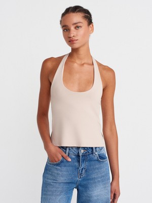 Dilvin 31753 Halter Yaka Top-Sarı