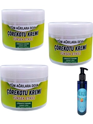 Rota Style Hintohu Çörek Otu Kremi 100 ml x 3 Adet  / Çilekli Vücut Masaj Bakım Yağı 125 ml