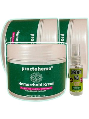 Rota Style Süper Proctohemo Krem 100 ml x 3 Adet + Çörek Otu Yağı 30 ml