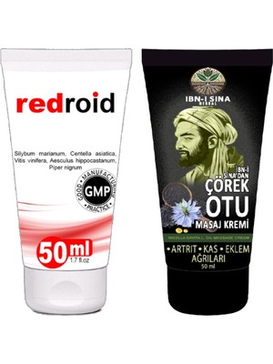 Rota Style Redroid Hemeroid Baağsur Için 50 ml Kremi +Ibn-I Sina Çörek Otu Kremi 50 ml Sırt Bel Kas Diz Iskelet Agrilarina Teskin Kremi