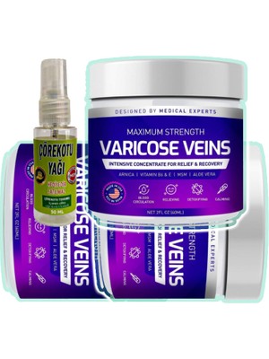 Rota Style Varicose Veins Purple 3 Adet Bacak Bakım Kremi 100 ml + Çörek Otu Yağı Yağı 30 ml