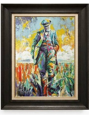 Giyense Tablore Siyah Varaklı Paspartulu Çerçeveli Atatürk Tablo A364