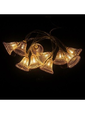 Mabelme Store Parti ve Özel Gün Dekorasyonu Çan Şeklinde Metal Şerit LED Işık