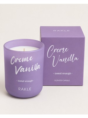 Rakle Creme Vanilla Vanilya Kokulu Lila Cam Mum – Dekoratif Kutulu 175 gr