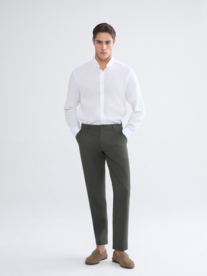 Lcw Haki Standart Kalıp Gabardin Erkek Chino Pantolon