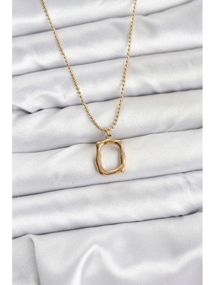 Hace Bazaar 316L Çelik Zincir Gold Renk Model Kadın Kolye - TJ-BKO10688