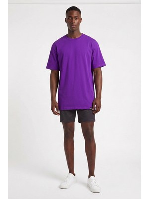Blow Up Basic Clothing Mor Oversize Erkek T-Shirt 141131