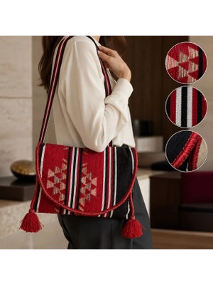 Bk Gift El Yapımı Otantik Türk Kilim Omuz Çantası -11, Günlük, Kitap, Tablet, Plaj ve Seyahat Çantası