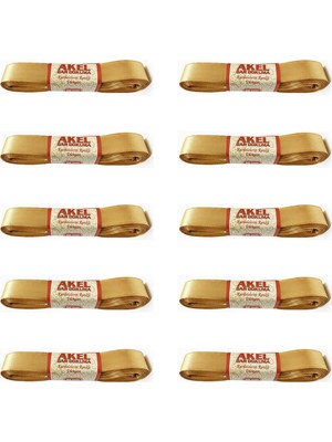 Omeyva Dar Dokuma Altın Gold Saten Kurdele - 2 Cm. x 10 Metre - 10 Adet