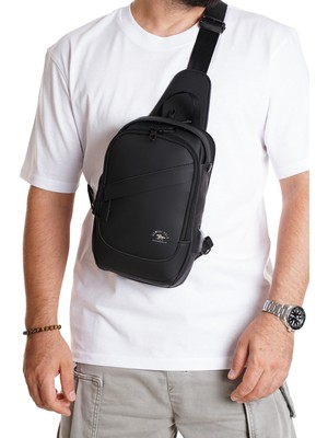 Sannora Bags Erkek Şifreli Omuz Çantası Çapraz Askılı Göğüs Çantası Çok Bölmeli Günlük Seyahat Çantası Siyah