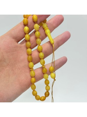 Hasyılmaz Doğal Kaya Damla Kehribar Tesbih 33LÜK 13,5 Gram K022