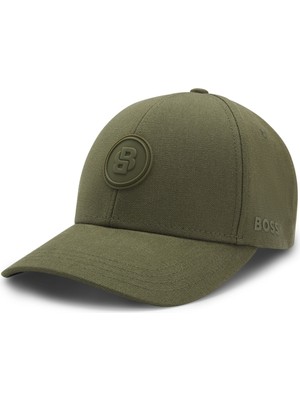 Boss Erkek Logo Imzalı Ayarlanabilir Tokalı Pamuklu Kanvas Haki Şapka 50566191-347