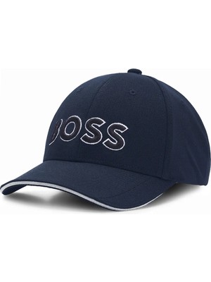 Boss Erkek Logolu Ayarlanabilir Tokalı Lacivert-Beyaz Şapka 50519247-405