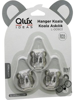 Hace Bazaar 3pcs Koala Askı Şeffaf Askı Yapışkanlı Montaj (4887)