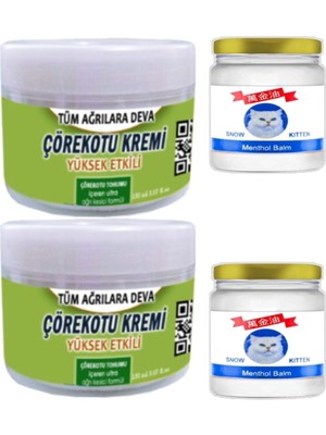 Çörek Otu Kremi 2 Adet 150 ml + 2 Adet Snow Kitten 50 ml Menthol Balm / Seti