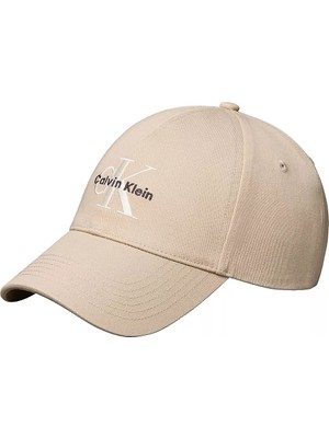 Calvin Klein Erkek Nefes Alabilen Pamuklu Kumaş Ck Logolu Ayarlanabilir Metal Tokalı Bej Şapka LV04G5004G-PBF